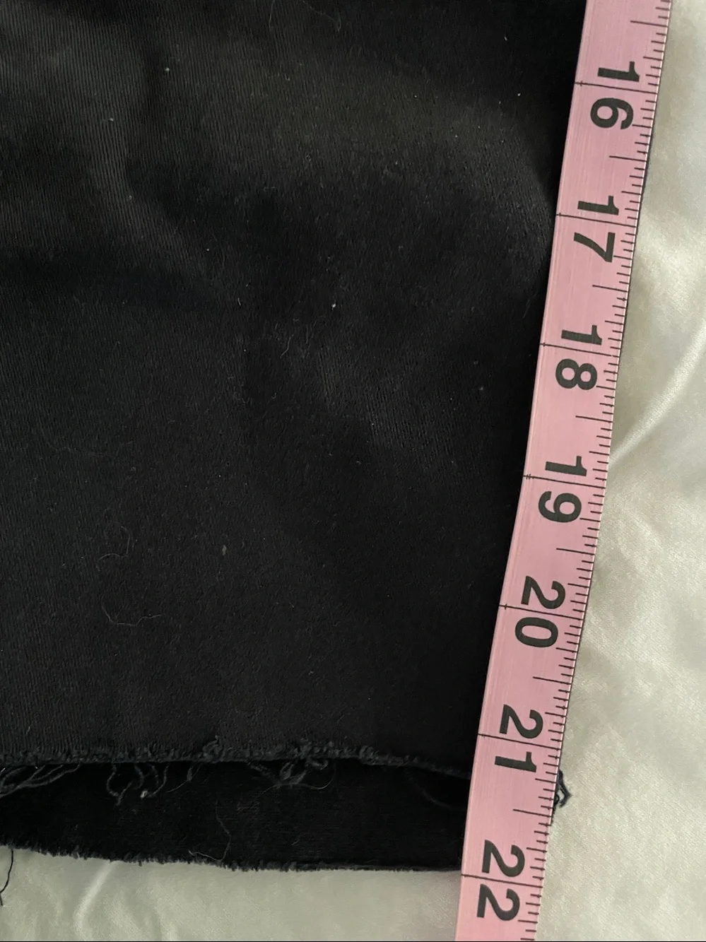 Vintage Genes- Cotton Mid Rise Slim Black Distressed Denim Pants Raw Edge